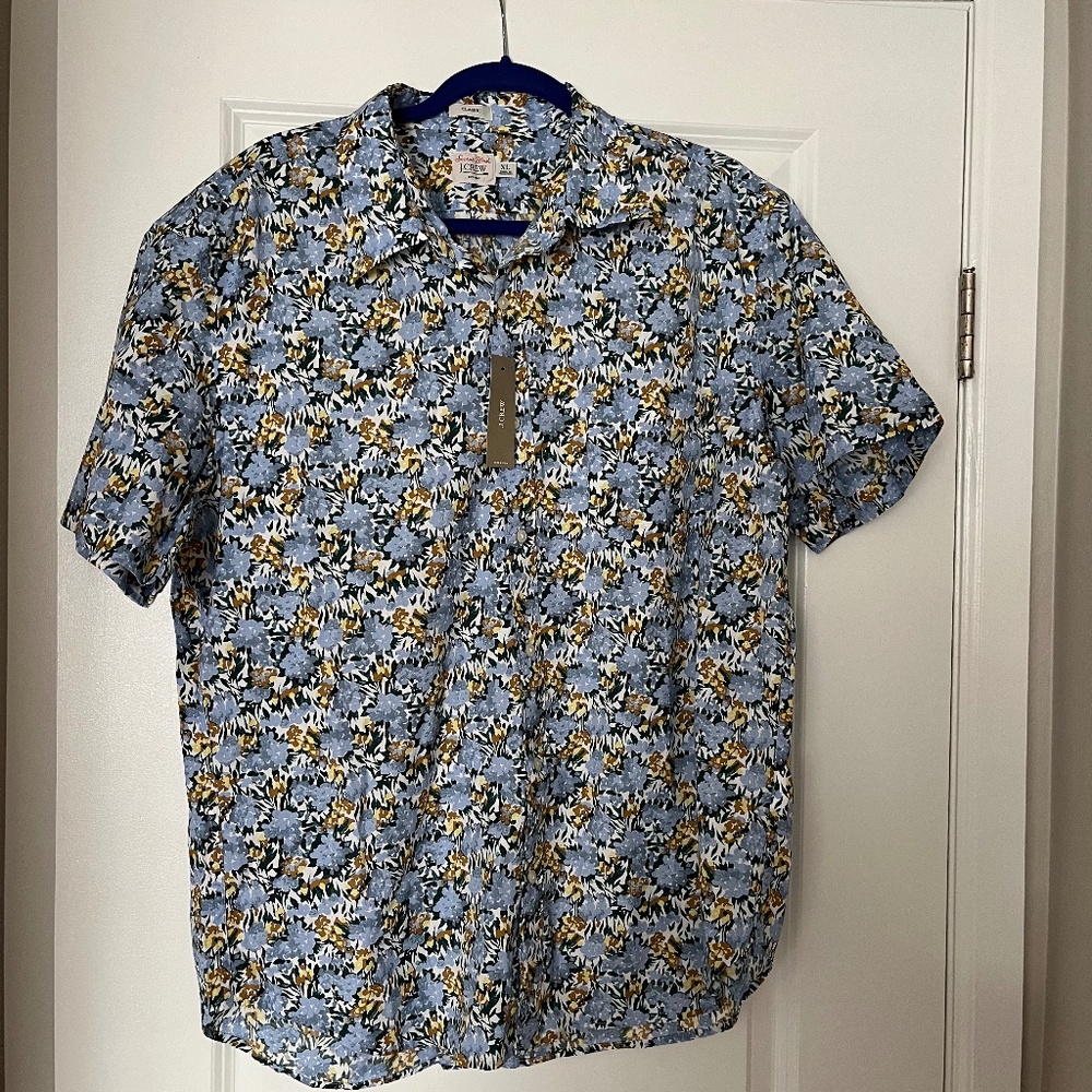 Men's J. Crew Floral Short-Sleeve Button Down Shirt - Size XL BRAND NEW W/ TAGS